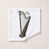 Illustration de dessin animé sur la harpe (Gant de toilette)