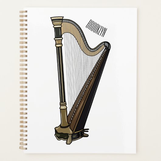 Illustration de dessin animé sur la harpe (Devant)