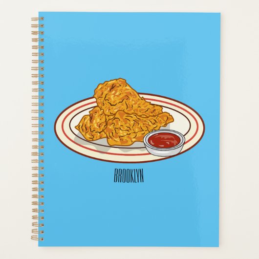 Illustration de dessin animé sur le poulet frit (Devant)
