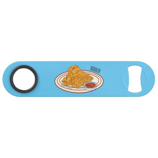 Illustration de dessin animé sur le poulet frit (Devant (Horizontal))