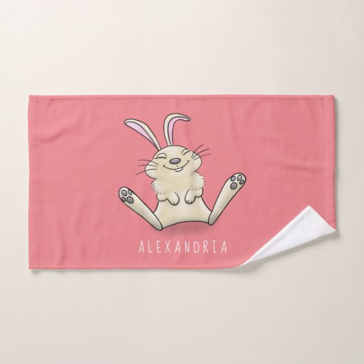 Illustration de dessin de lapin lapin mou (Serviette à main)