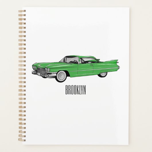 Illustration de dessin de voiture classique 1959 (Devant)