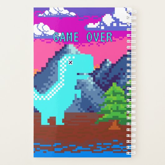 Illustration de dinosaure pixelisé de joueur de pi (Dos)