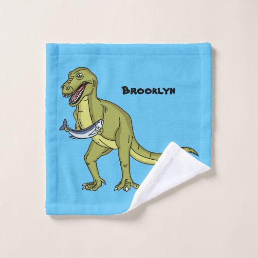 Illustration de dinosaure T rex drôle (Gant de toilette)