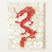 Illustration de dragon chinois rouge et or (Dos)