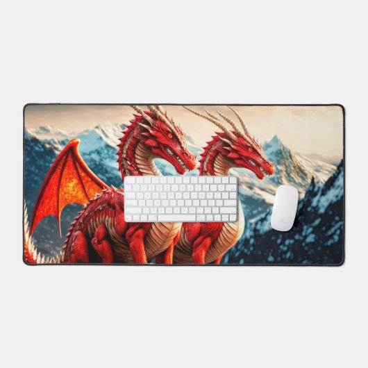Illustration de dragons perchés (Clavier et souris)