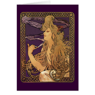 Illustration de femme élégante d'Alphonse Mucha