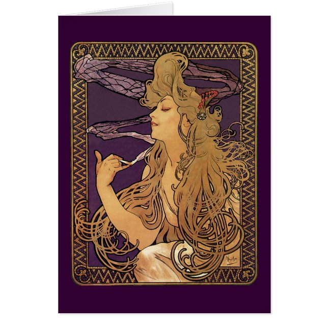Illustration de femme élégante d'Alphonse Mucha (Devant)