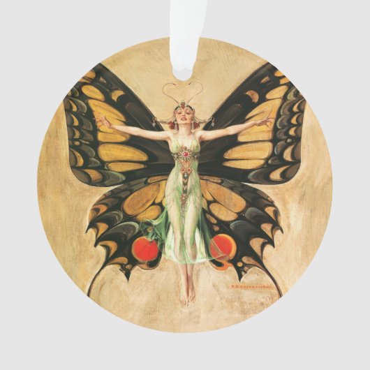 Illustration de femme volant papillon flapper (devant)