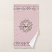 Illustration de feuille élégante Monogramme floral (Serviette à main)