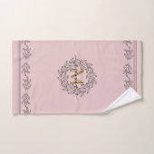 Illustration de feuille élégante Monogramme floral (Serviette à main)