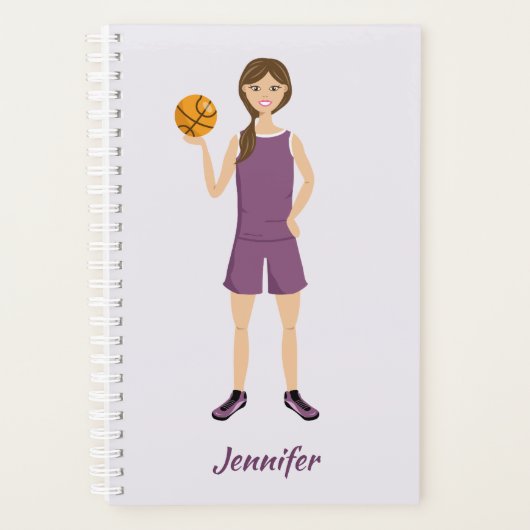 Illustration de fille de basket-ball mignonne avec (Devant)