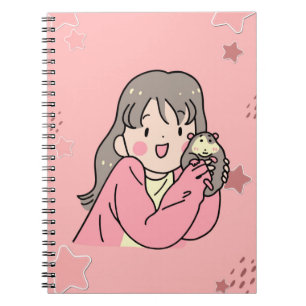 Illustration de fille esthétique mignonne Cahier à