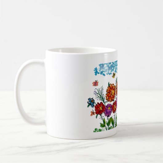 Illustration de fleur de tasse Design d'été (Gauche)