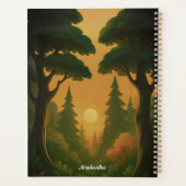 Illustration de forêt au coucher de soleil vibrant (Dos)