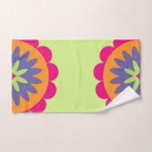 illustration de formes florales orange et rose (Serviette à main)