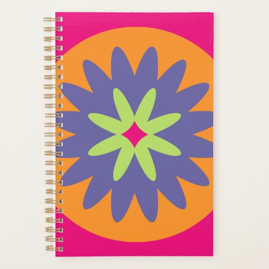 illustration de formes florales orange et rose (Devant)