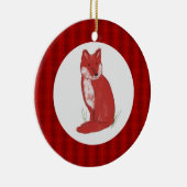 Illustration de Fox de pastel et ornement rouges (Droite)