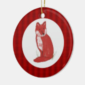 Illustration de Fox de pastel et ornement rouges (Gauche)