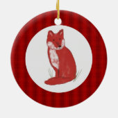 Illustration de Fox de pastel et ornement rouges (Dos)
