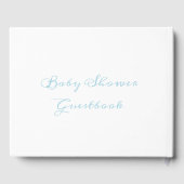 Illustration de garçon bleu mou Baby shower Livre (Verso)