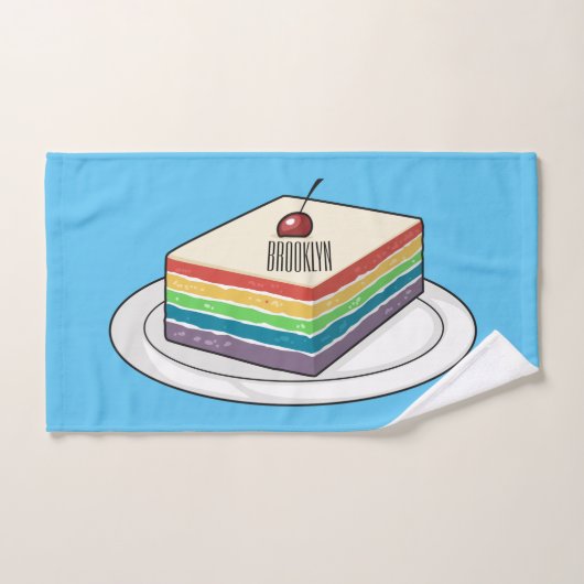 Illustration de gâteau arc-en-ciel (Serviette à main)