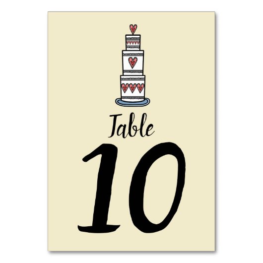 Illustration de gâteau de mariage Numéro de table  (Dos)