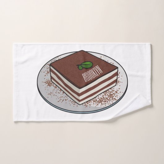 Illustration de gâteau de Tiramisu (Serviette à main)
