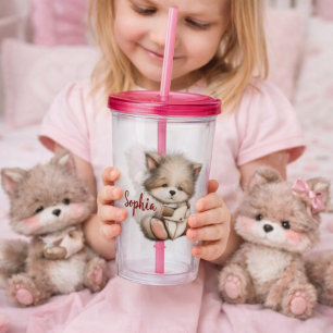 Illustration de gobelet animal mignon en lecture