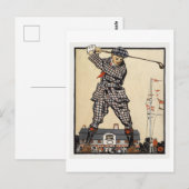 Illustration de golf vintage par carte postale Pen (Devant / Derrière)