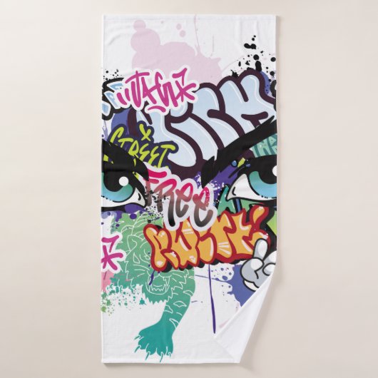 Illustration de graffiti avec lettres de graffitis (Serviette de bain)