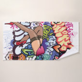 Illustration de graffiti avec lettres de graffitis (Serviette de bain)