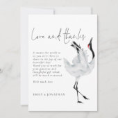 Illustration de grue moderne Amour Merci Mariage (Devant)