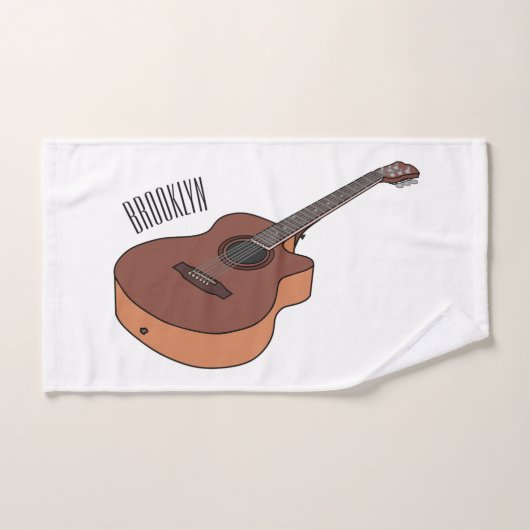Illustration de guitare acoustique (Serviette à main)
