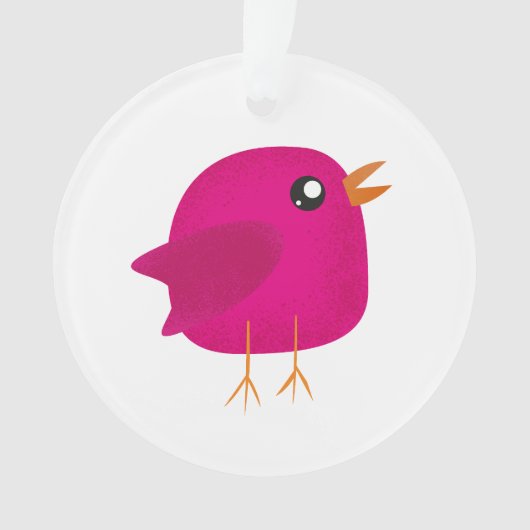 Illustration de joli oiseau rose (devant)