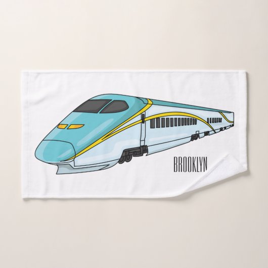 Illustration de la bande dessinée d'un train à bal (Serviette à main)