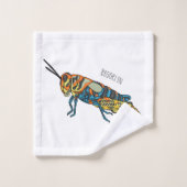 Illustration de la caricature de la sauterelle en  (Gant de toilette)