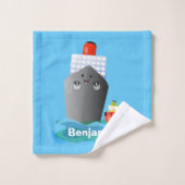 Illustration de la caricature de remorqueur de paq (Gant de toilette)