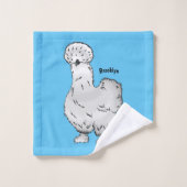 Illustration de la caricature du poulet Silkie (Gant de toilette)