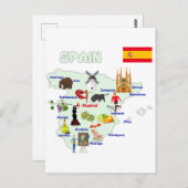 Illustration de la carte de l'Espagne (Devant / Derrière)