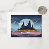 Illustration de la carte d'invitation Halloween Ca (Devant/Arrière en situation)