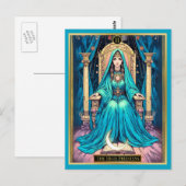 Illustration de la carte Tarot, la grande prêtress (Devant / Derrière)