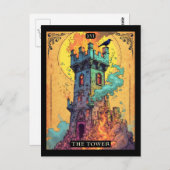 Illustration de la carte Tarot, la tour (Devant / Derrière)