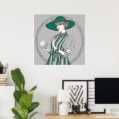 Illustration de la femme Golfer - Impression d'art (Bureau à domicile)