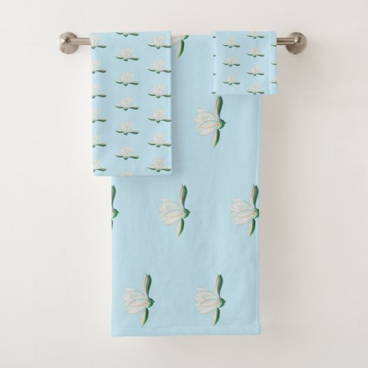 Illustration de la fleur de lotus blanc (En situation)