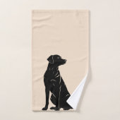 Illustration de la silhouette du labrador noir (Serviette à main)