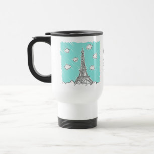 Illustration de la tour Eiffel tasses de texte per