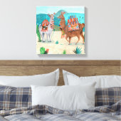 Illustration de lamas péruviens tropicaux | Toile (Insitu(Chambre))