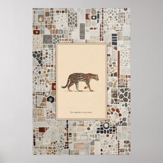 Illustration de l'animal Ocelot Affiche de citatio (Devant)