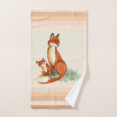 Illustration de l'aquarelle Momma Fox et Baby (Serviette à main)